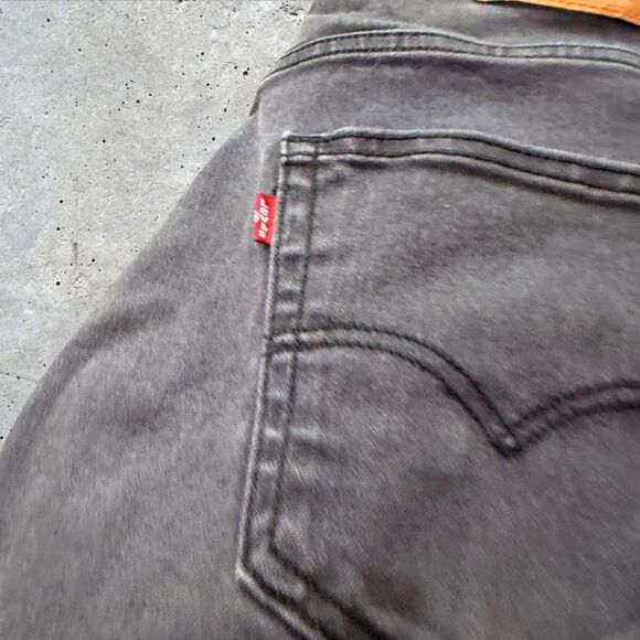 Levi’s 569 Loose Fit Cutoff Jean Shorts 32 Black Gray Denim Baggy Skate Y2K - Picture 5 of 7